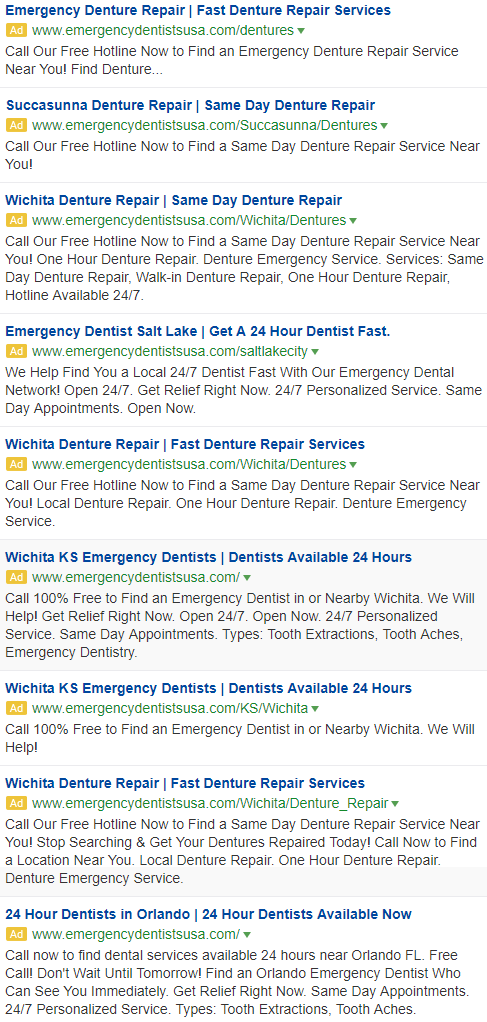 Emergency Dentist Ads