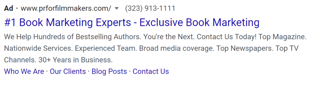 PPC ad mismatched to search intent