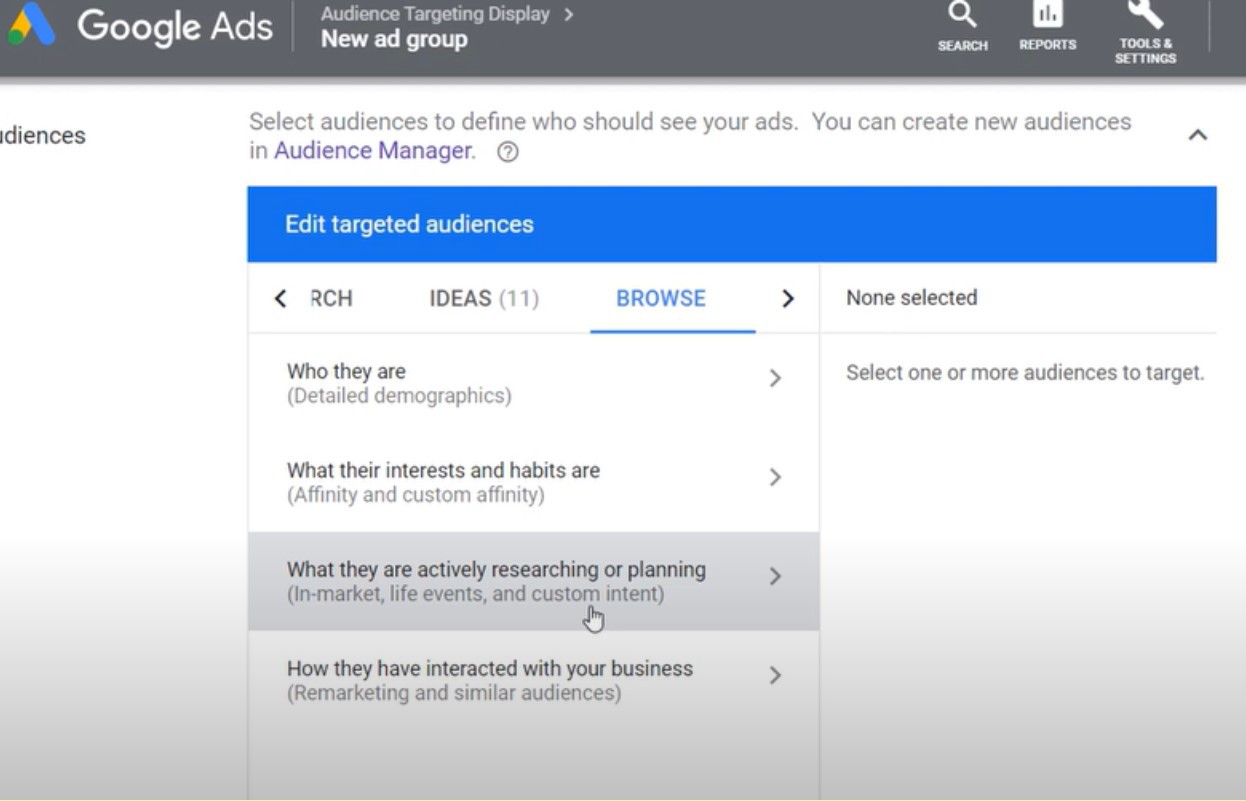 Google Adwords Custom Audiences