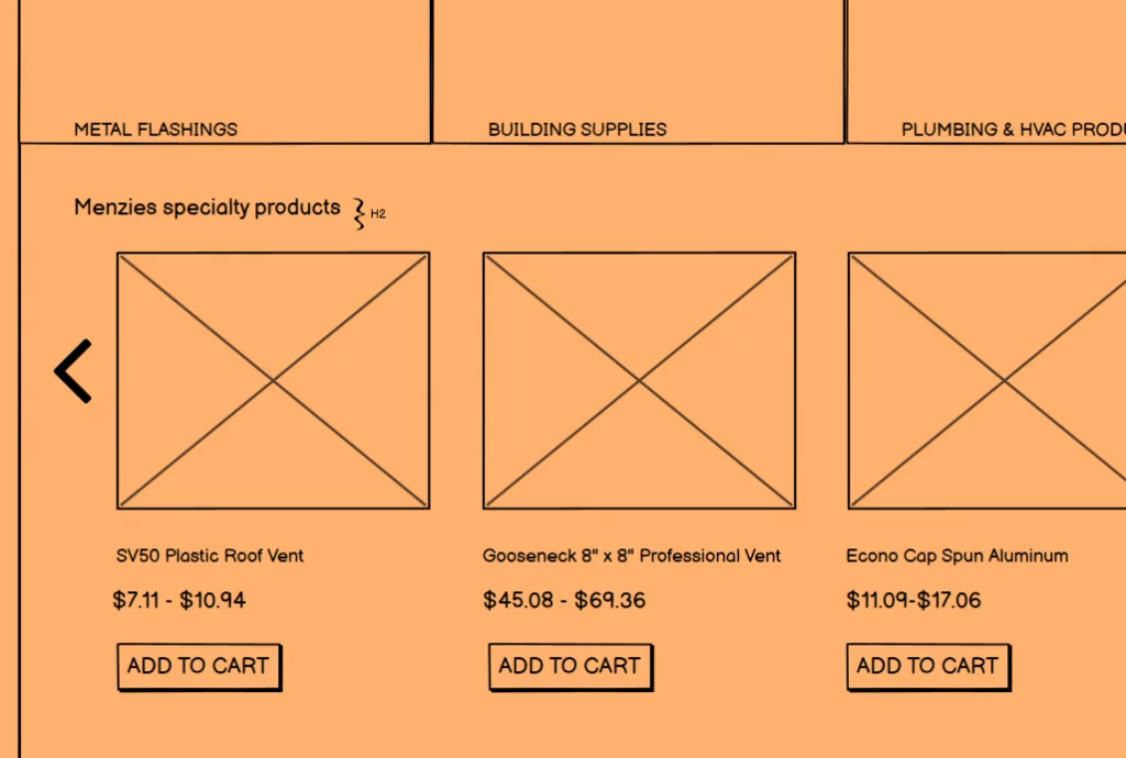 Homepage wireframe