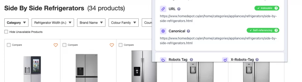 side by side refrigerator category