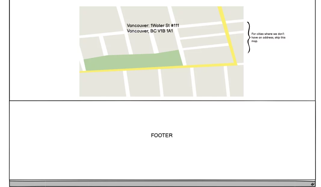 Map and address on individual location pages